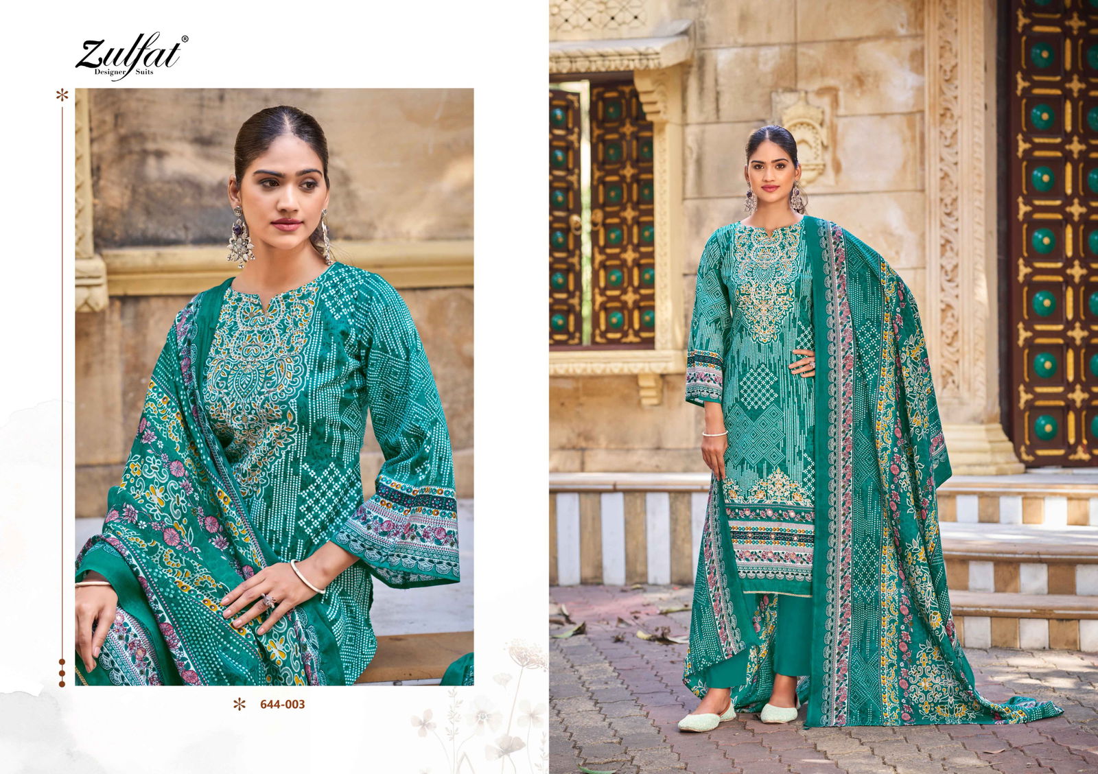 Meher by Zulfat Pure Cotton Printed Dress Material Wholesalers In Delhi
